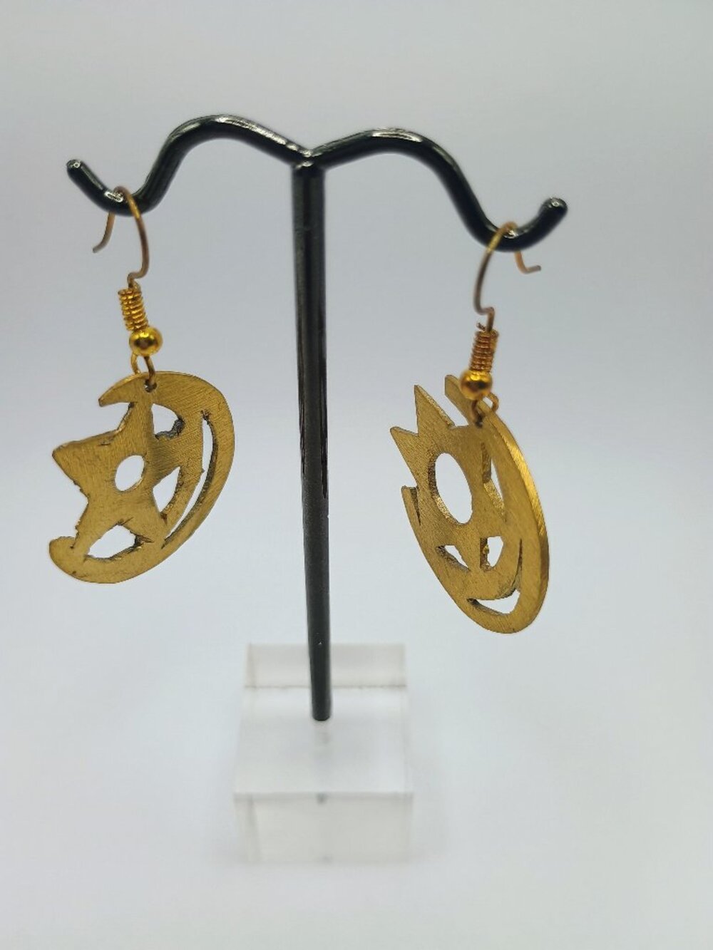 Handmade Bronze Earrings Inca Wedding Sun Moon